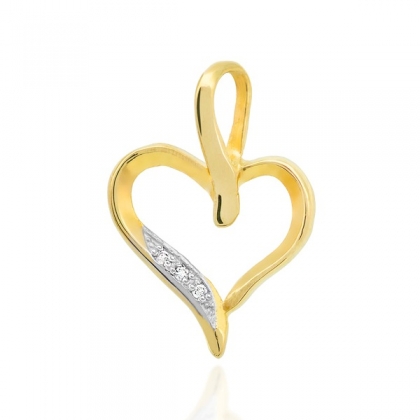 Zawieszka serce z brylantami 0,015ct złoto próby 585